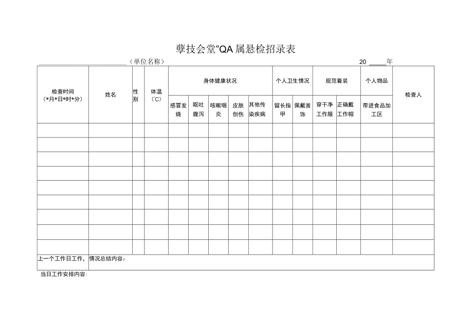 学校食堂从业人员晨检登记本.docx_第2页