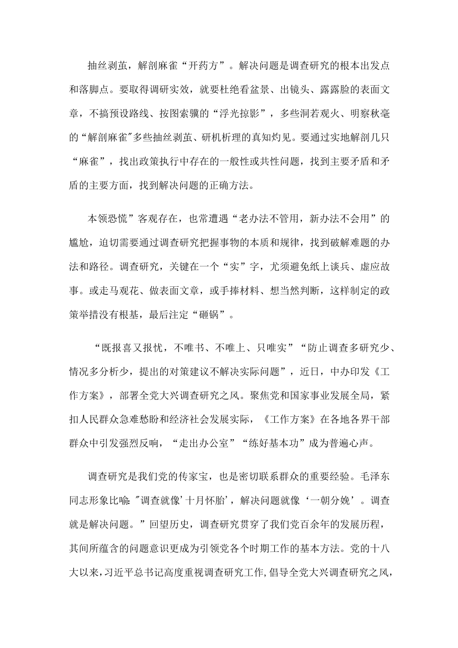 学习领悟关于在全党大兴调查研究的工作方案心得体会.docx_第2页