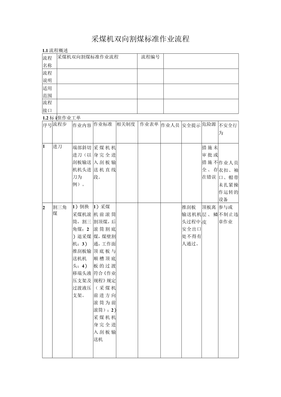 采煤机双向割煤标准作业流程.docx_第1页