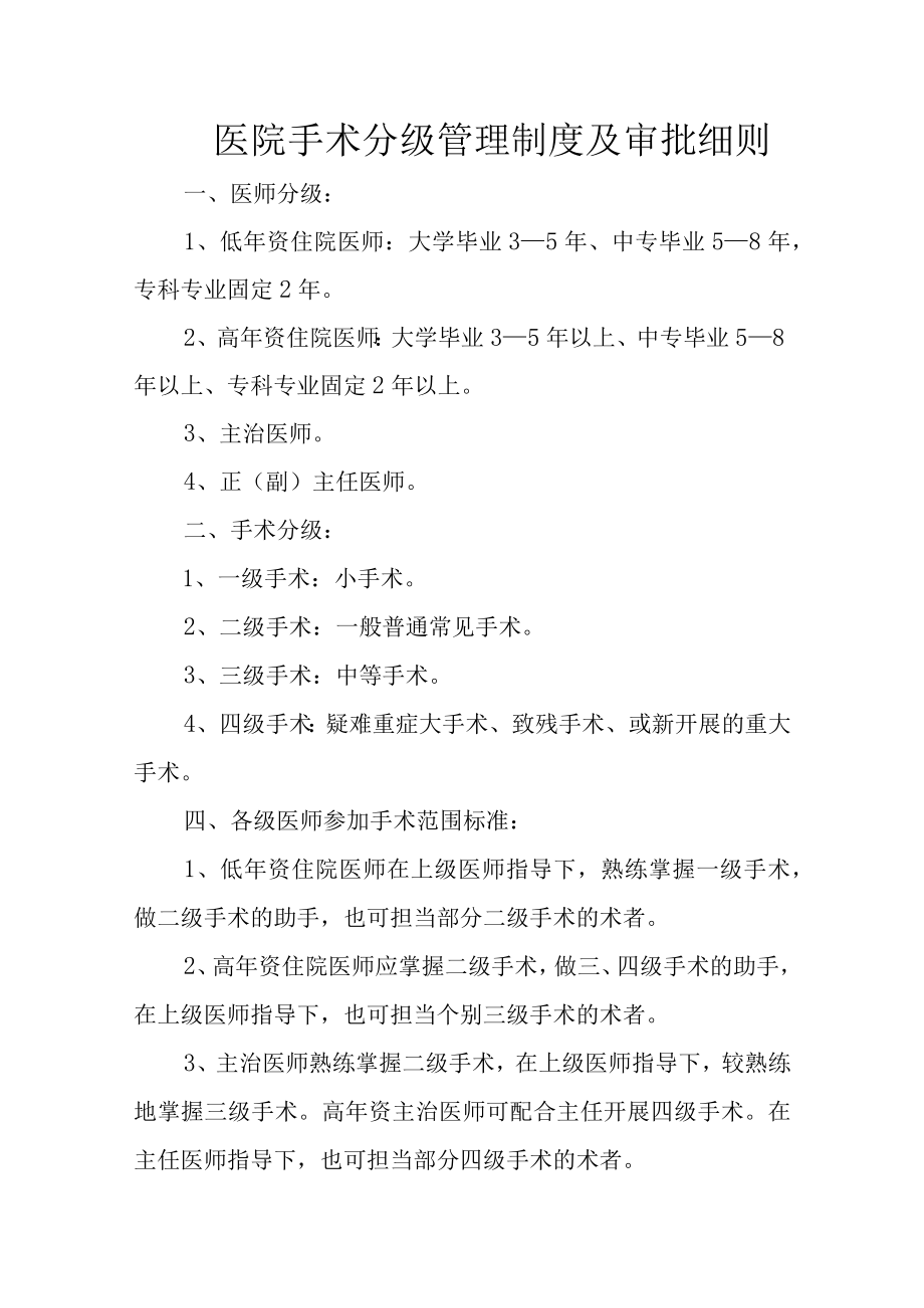 医院手术分级管理制度及审批细则.docx_第1页