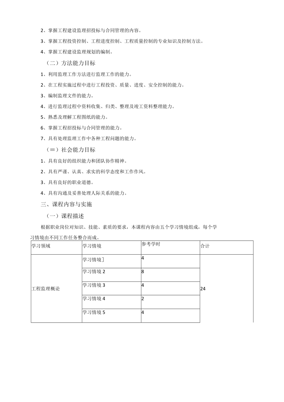 工程监理概论课程标准.docx_第2页