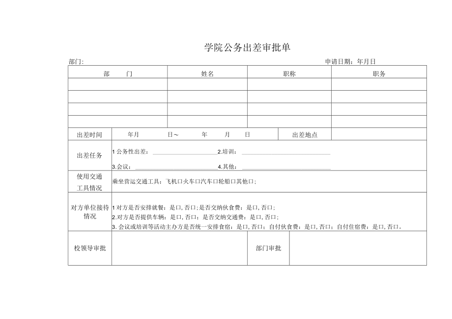 学院公务出差审批单.docx_第1页