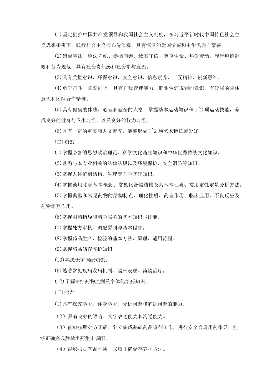 赤峰工业职业技术学院药学专业人才培养方案.docx_第2页