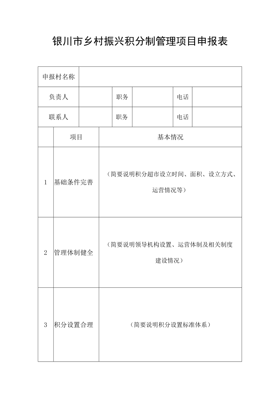 银川市乡村振兴积分制管理项目申报表.docx_第1页