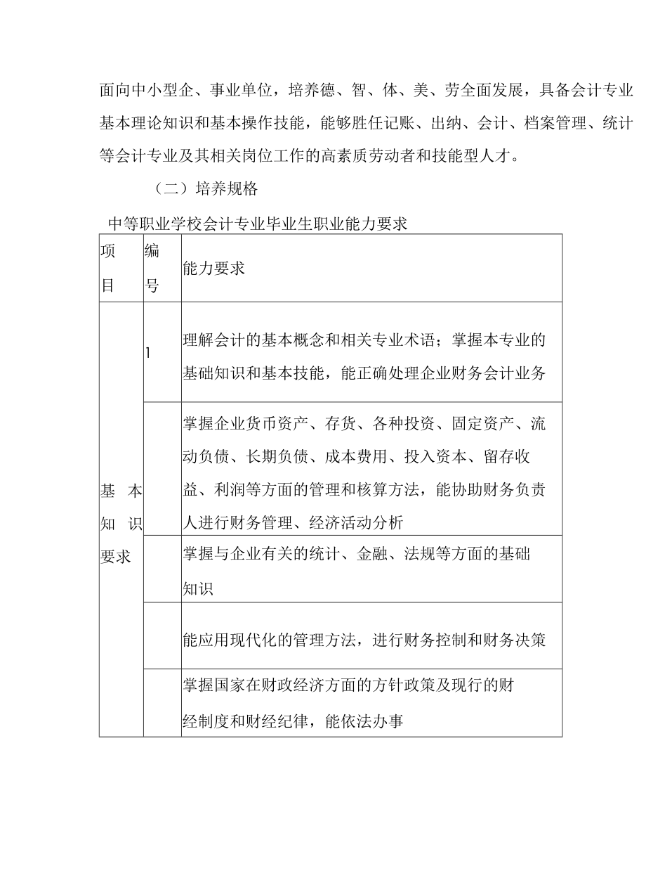 中等职业学校会计专业人才培养方案.docx_第2页