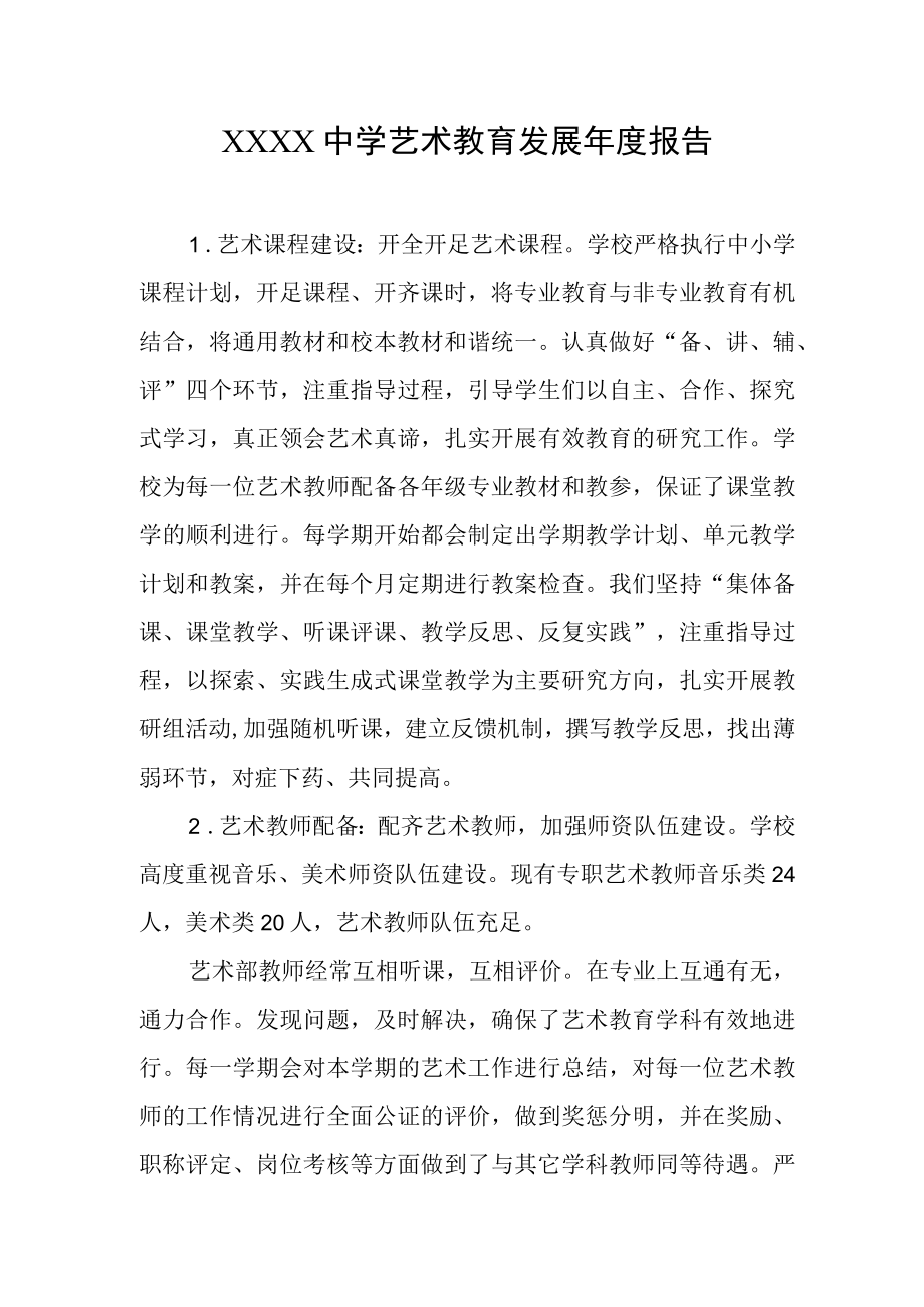 中学艺术教育发展年度报告.docx_第1页