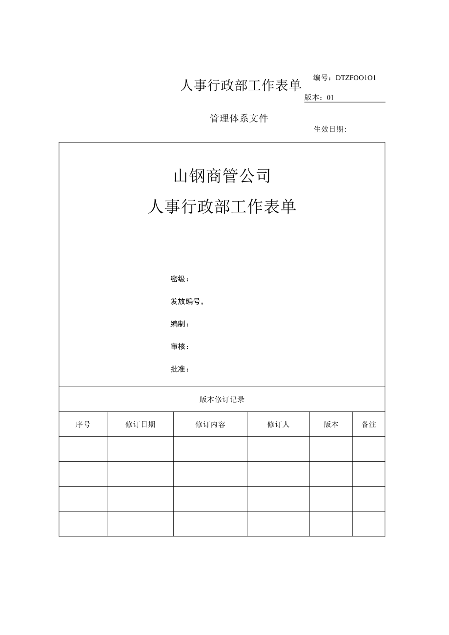 人事行政部工作表单.docx_第1页