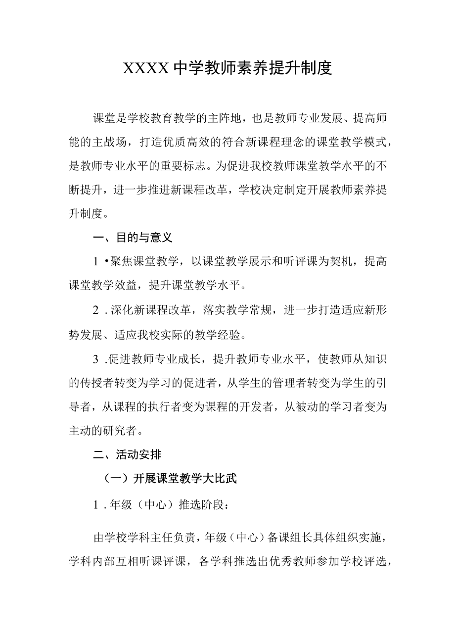 中学教师素养提升制度.docx_第1页