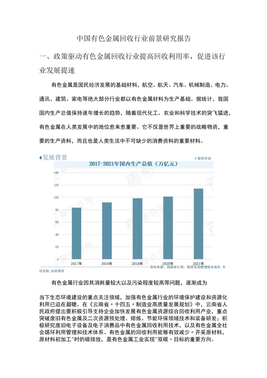 中国有色金属回收行业前景研究报告.docx_第1页