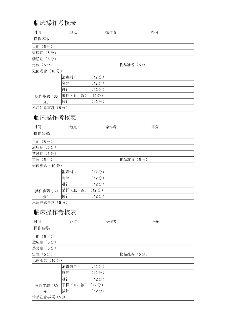 临床操作考核表.docx_第1页