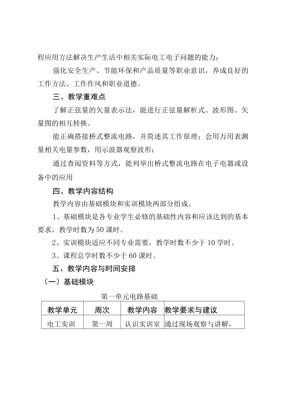 中等职业学校电工电子技术与技能教学计划.docx_第2页