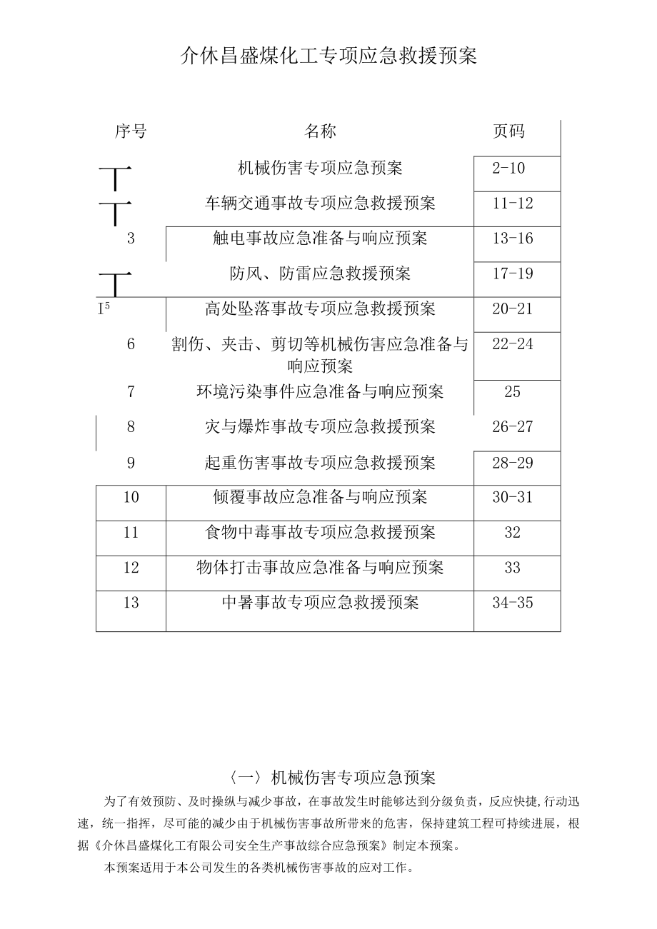 介休昌盛煤化工专项应急救援预案.docx_第1页