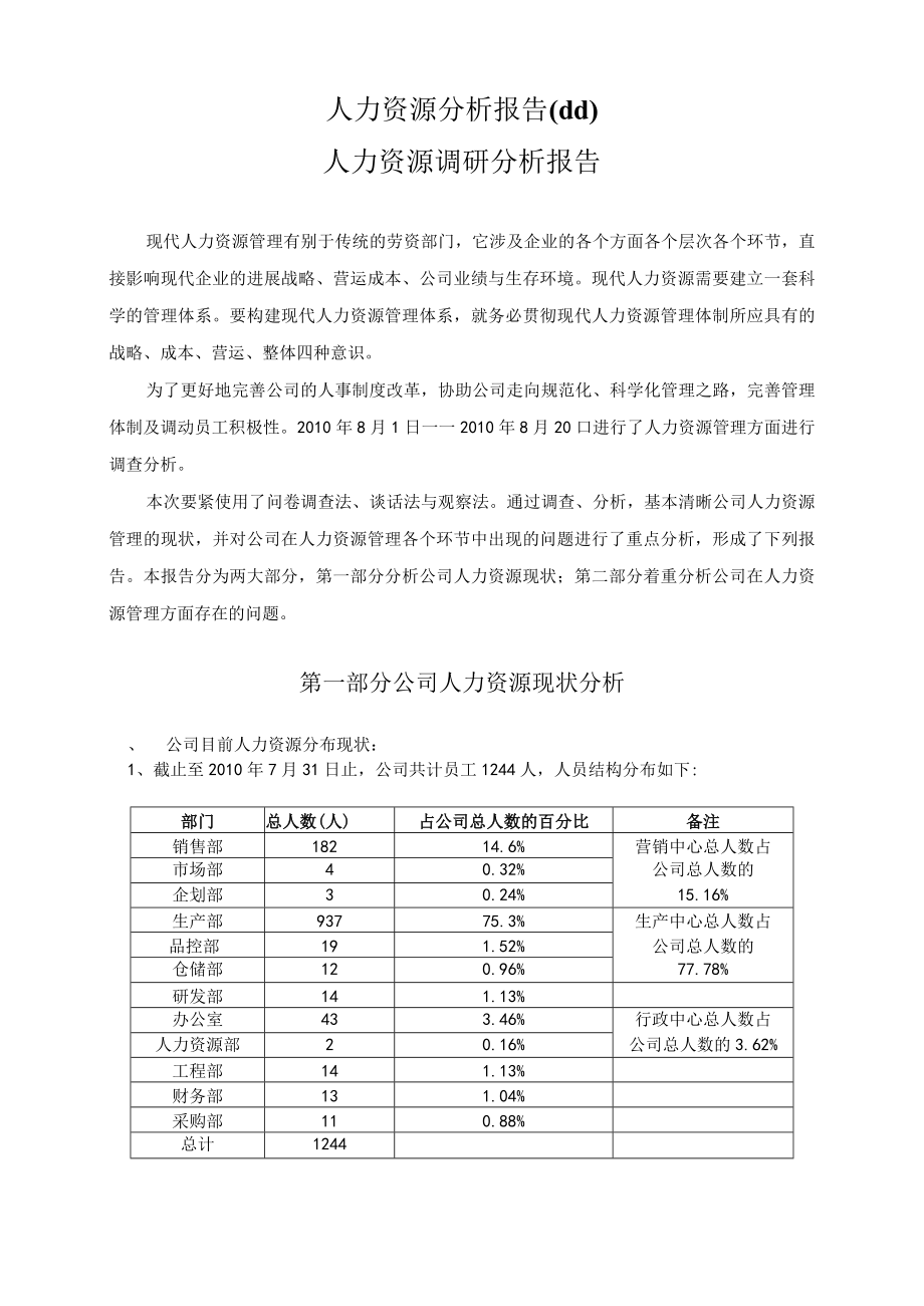 人力资源分析报告(dd).docx_第1页