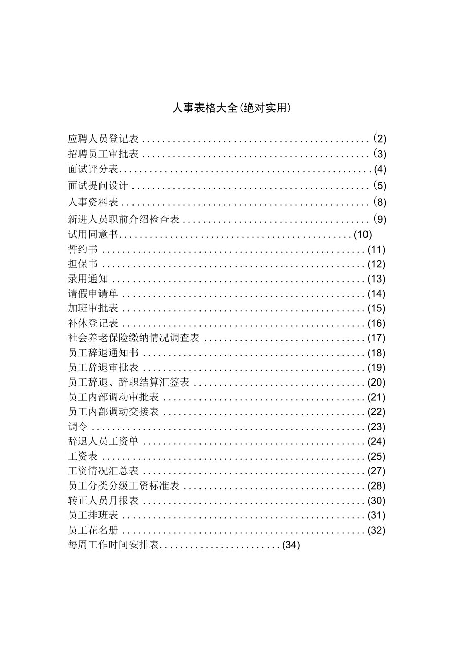 人事表格大全(绝对实用).docx_第1页