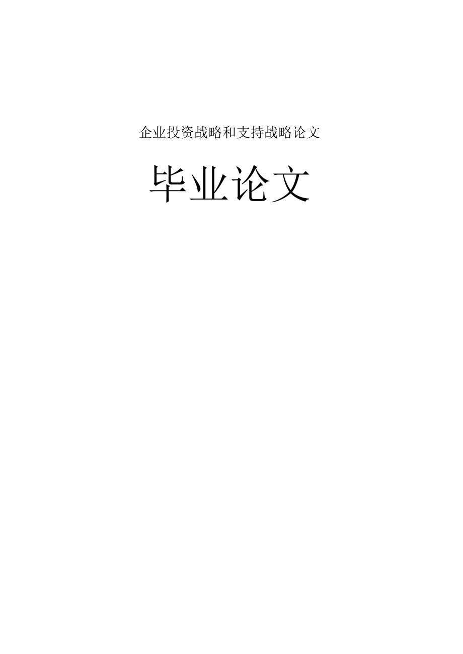 企业投资战略和支持战略论文.docx_第1页