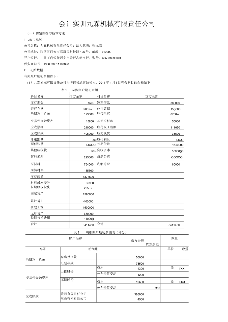 会计实训九霖机械有限责任公司.docx_第1页