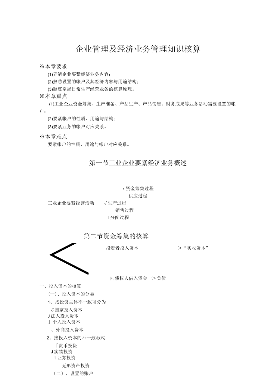 企业管理及经济业务管理知识核算.docx_第1页