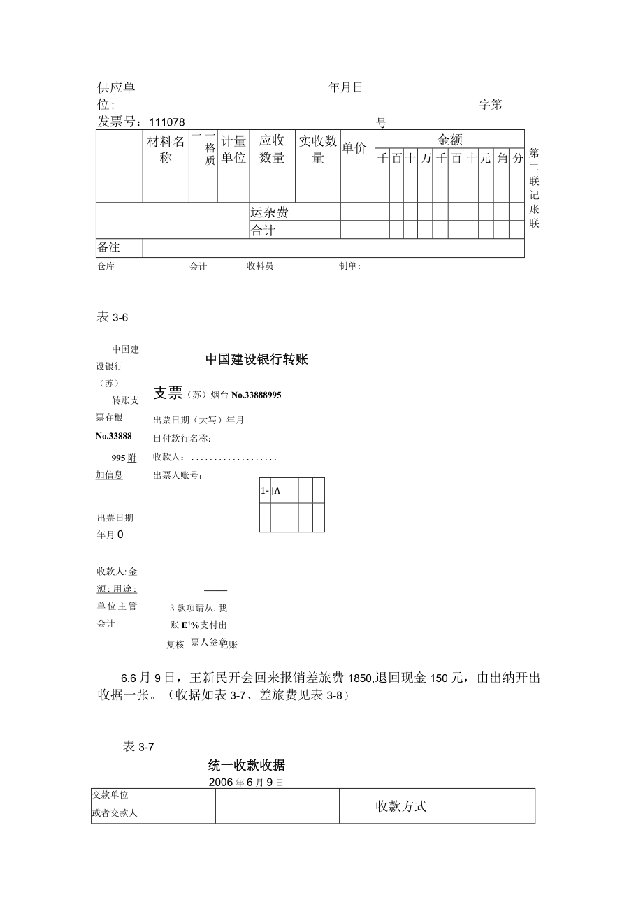 会计岗位综合实训基础会计学：专项实训项目2实训二原始凭证的填制.docx_第3页