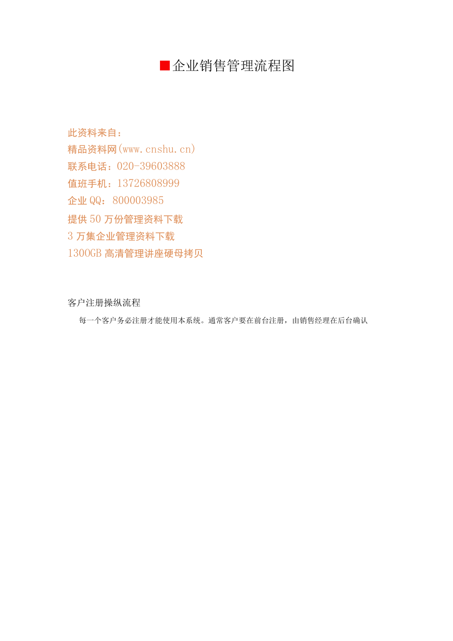 企业销售管理流程图.docx_第1页