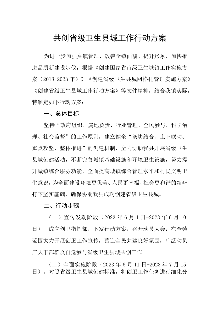 共创省级卫生县城工作行动方案.docx_第1页