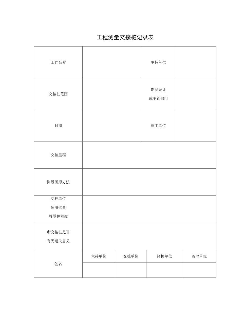 工程测量交接桩记录表.docx_第1页