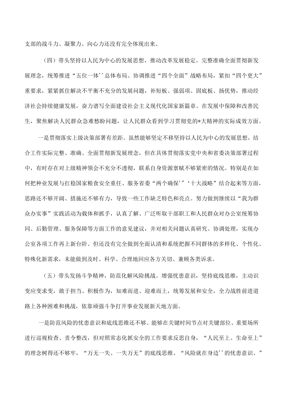 六个带头个人对照检查提纲剖析发言.docx_第3页