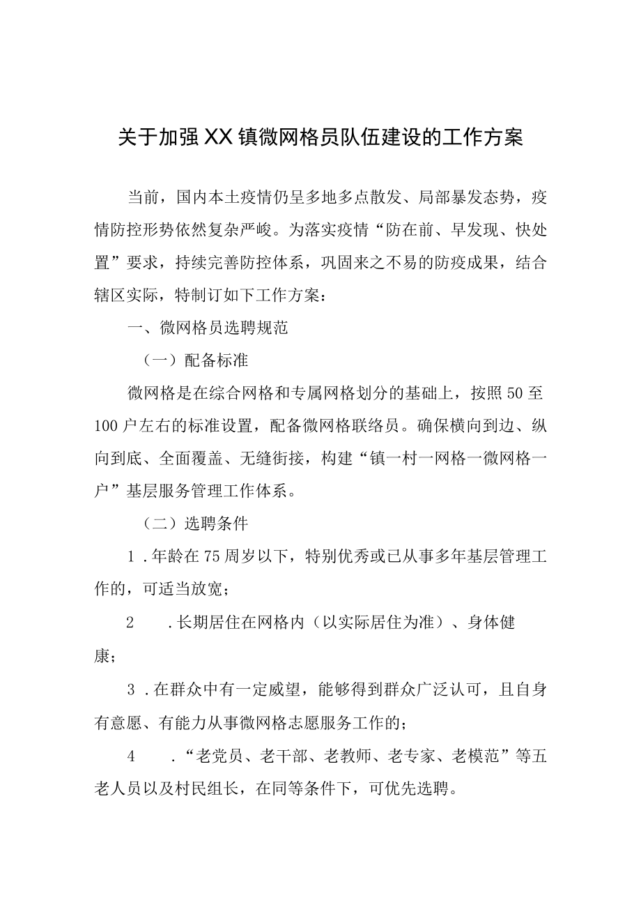 关于加强寅阳镇微网格员队伍建设的工作方案.docx_第1页