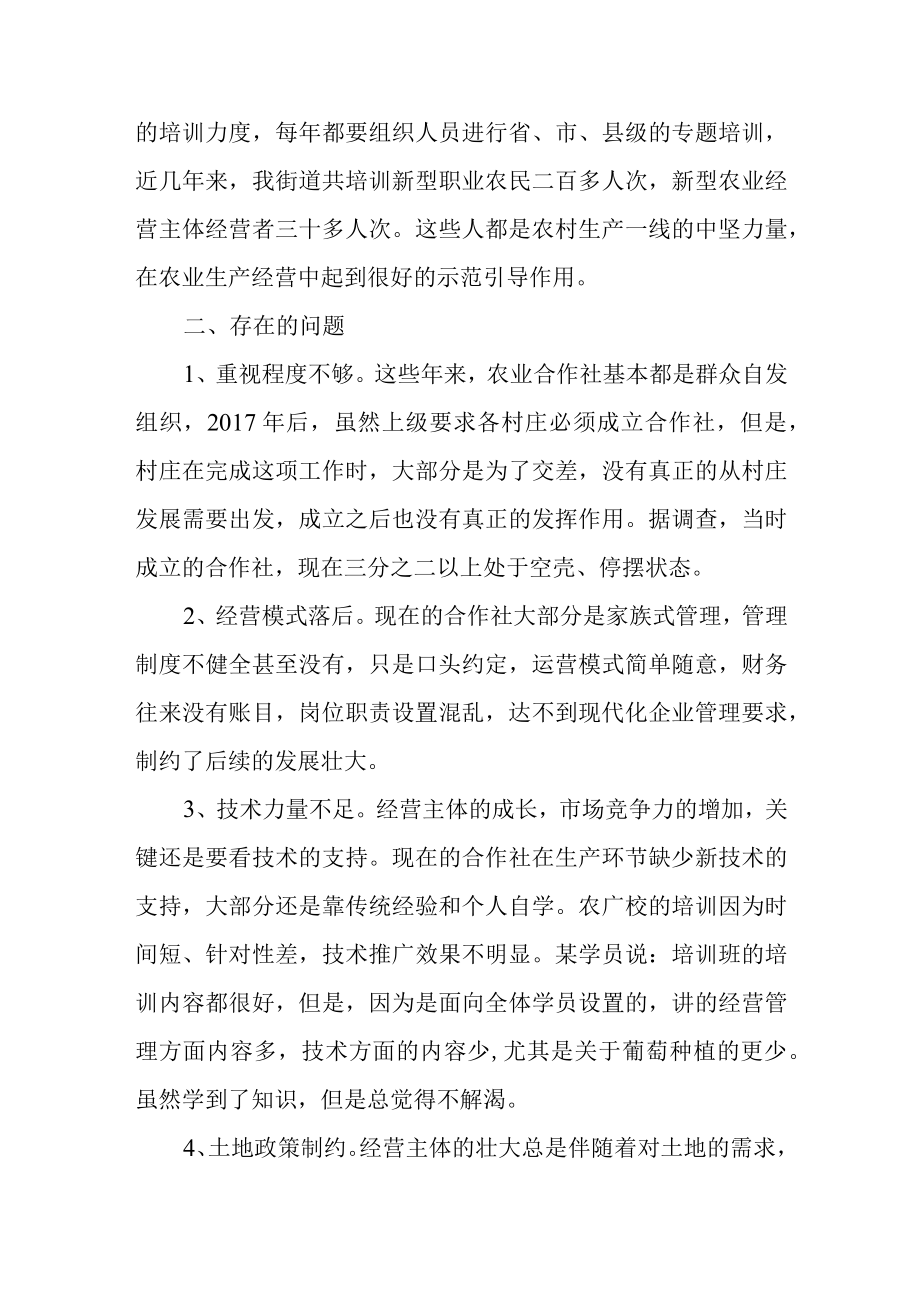 关于加快培育新型农业经营主体工作推进情况的调研报告.docx_第2页