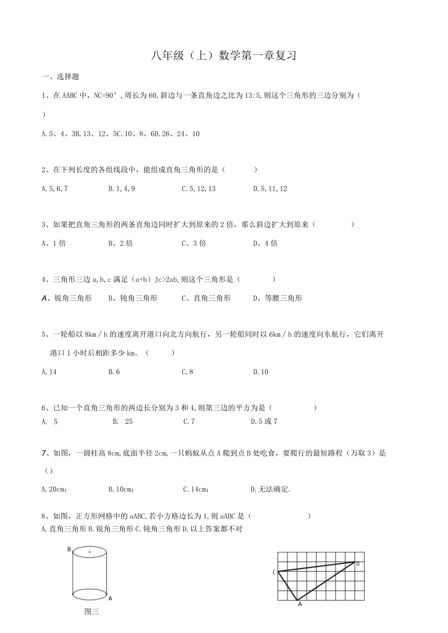 勾股定理单元复习1.docx_第1页