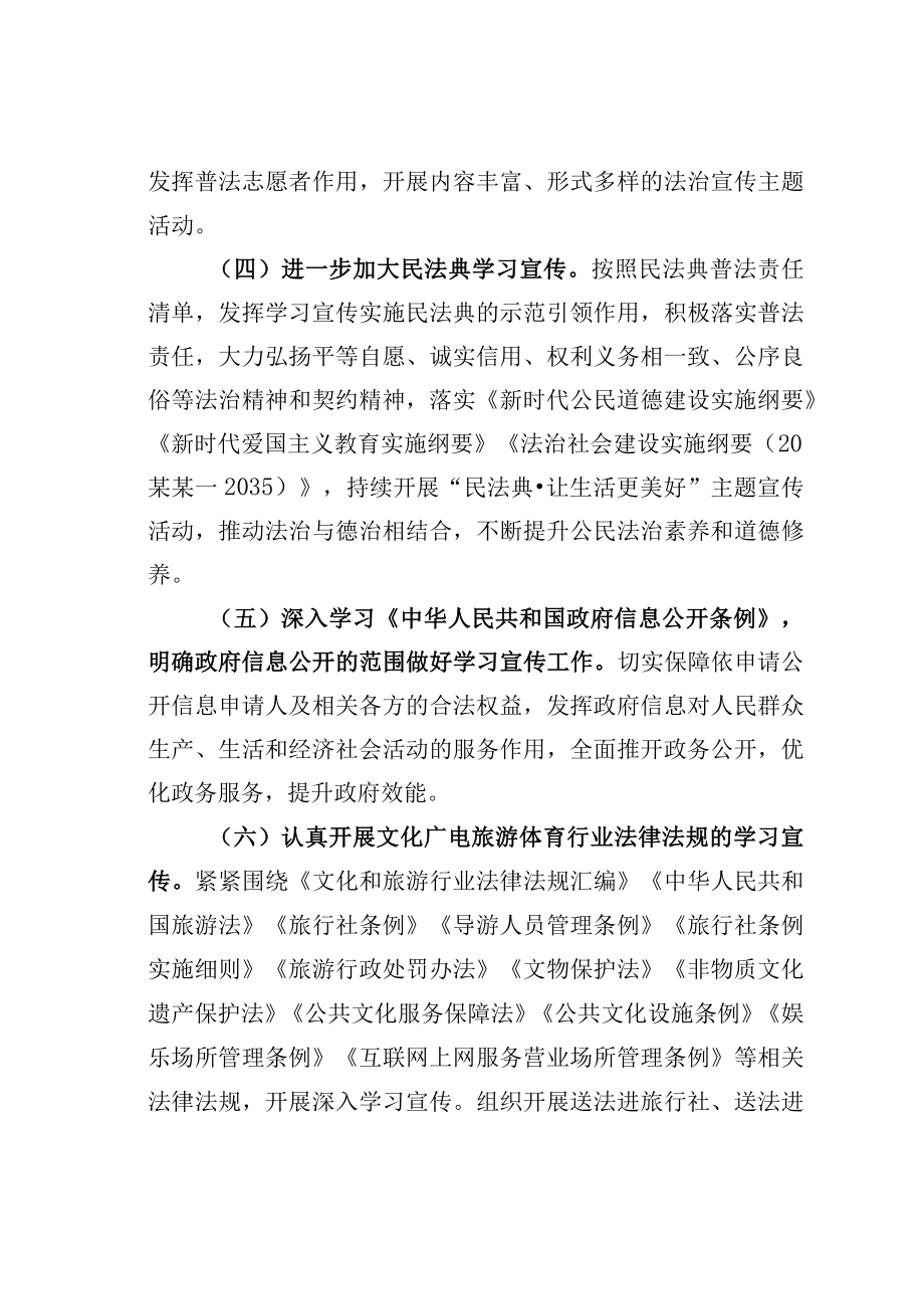 某某县文广旅体局2023年度普法工作计划.docx_第3页