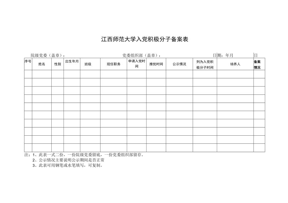 江西师范大学入党积极分子备案表.docx_第1页