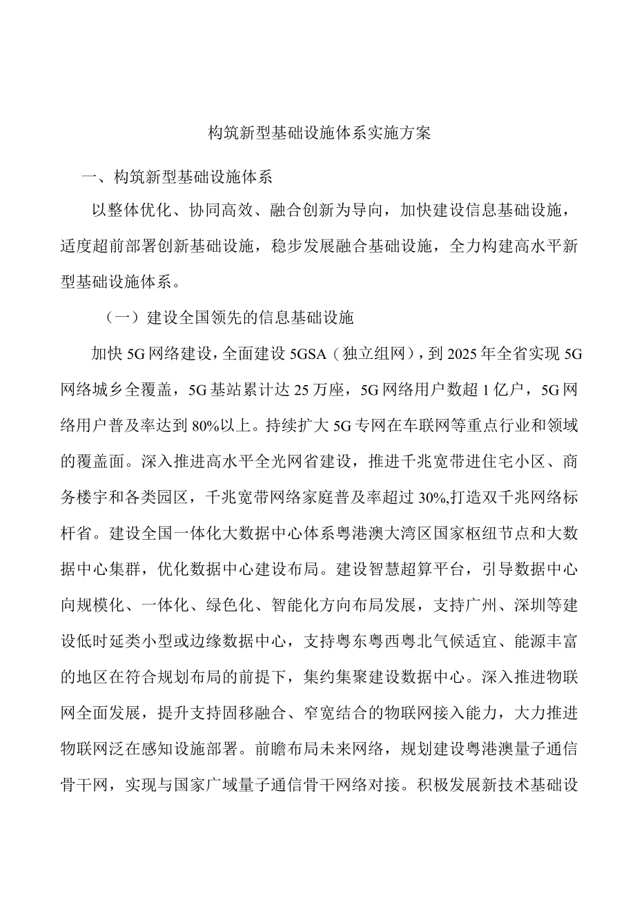 构筑新型基础设施体系实施方案.docx_第1页