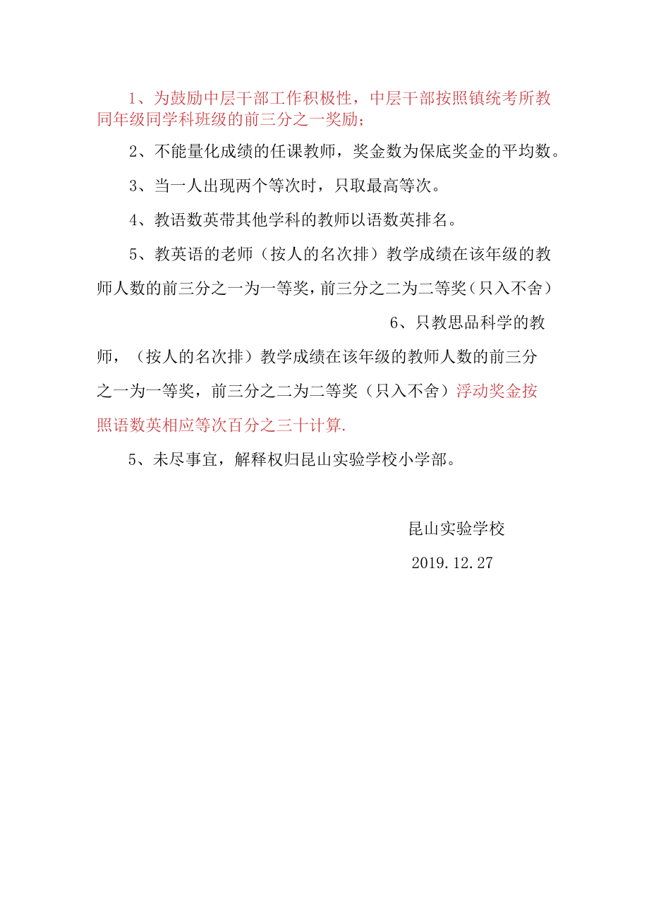 昆山实验学校20232023学年度第一学期小学部教学奖发放方案.docx_第2页