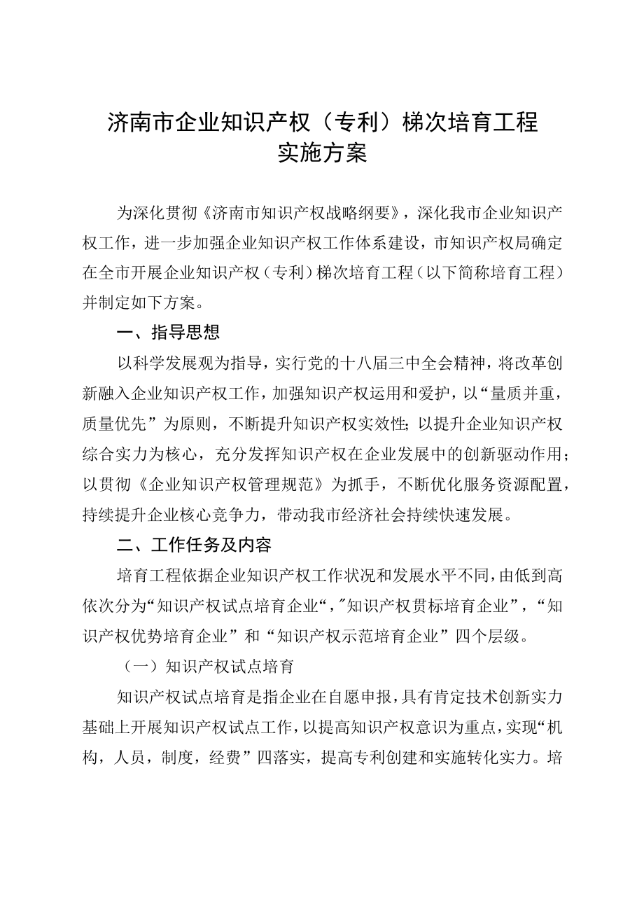 济南企业知识产权专利梯次培育工程.docx_第1页