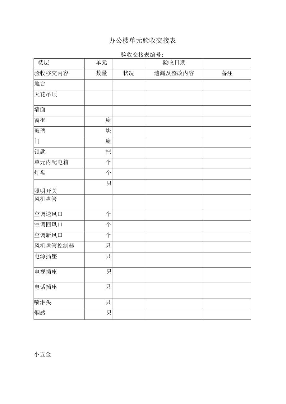 接管验收记录表格大全(13个doc)3.docx_第1页