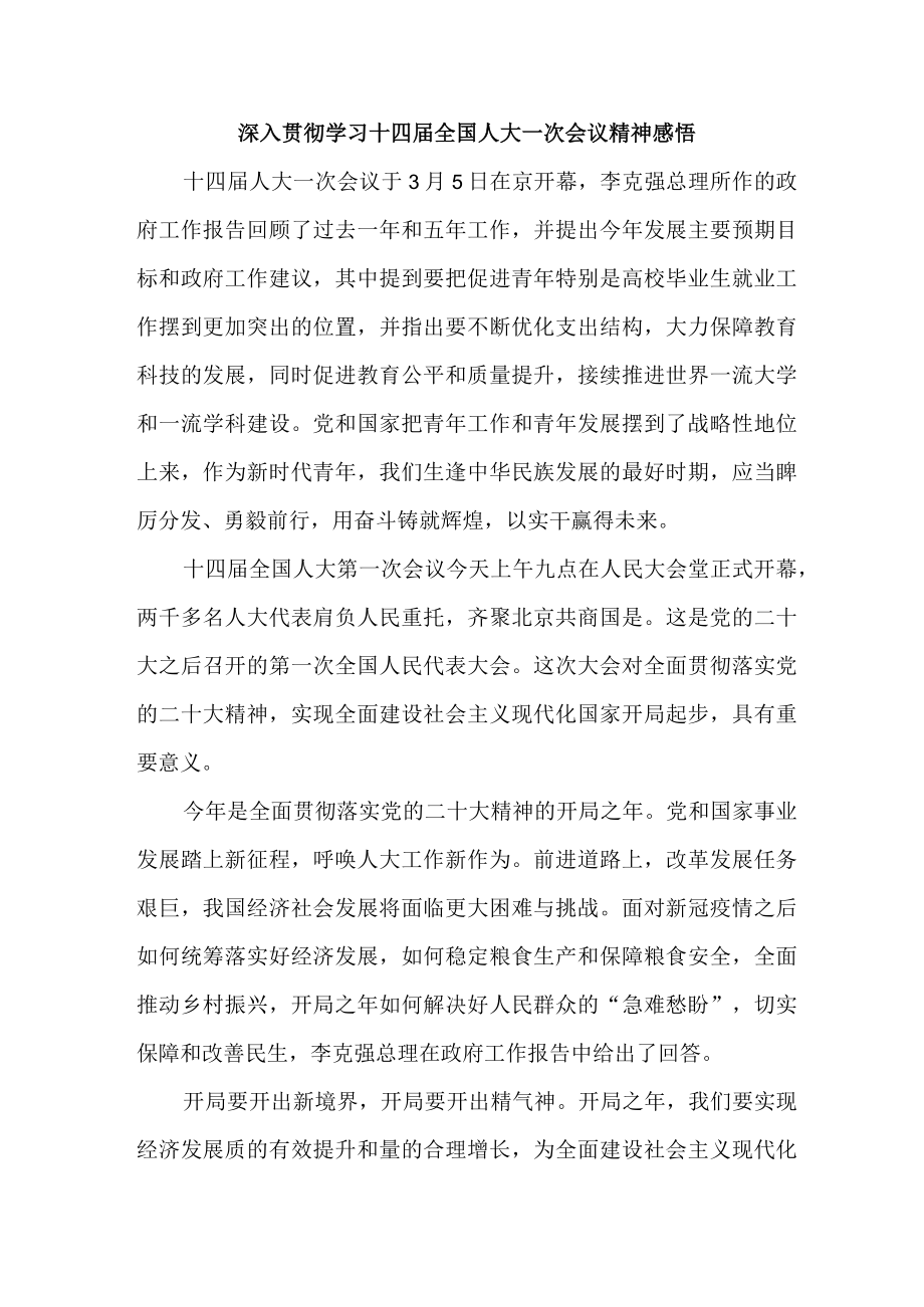 高校大学生深入贯彻学习十四届全国人大一次会议精神感悟4份.docx_第2页