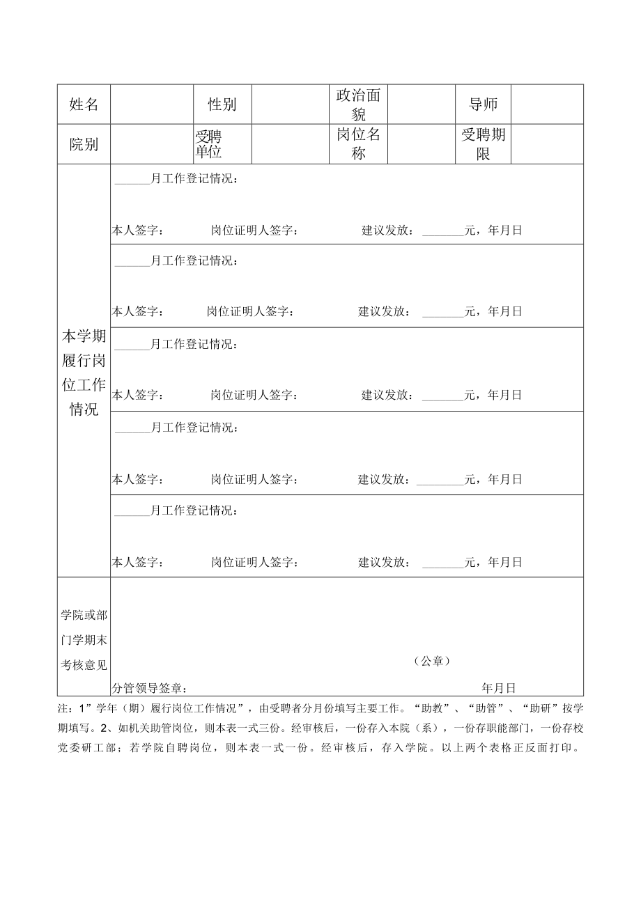 闽南师范大学研究生三助岗位申请表岗位.docx_第2页