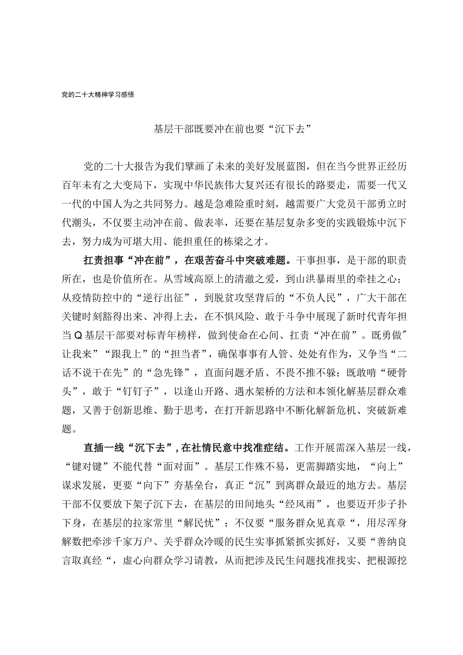 党的二十大精神学习感悟(2).docx_第1页