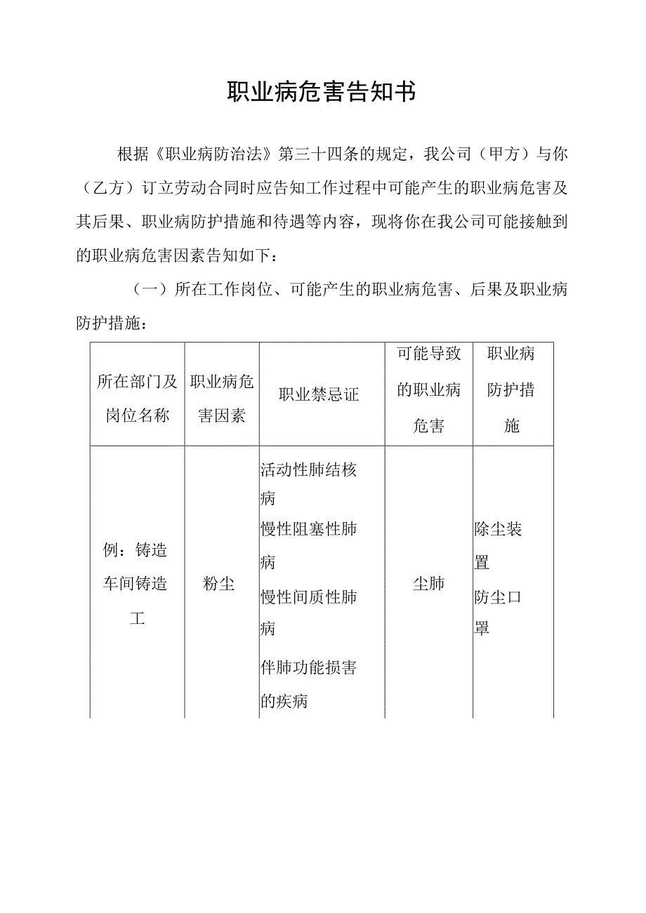 企业职业病危害培训表及告知书.docx_第2页