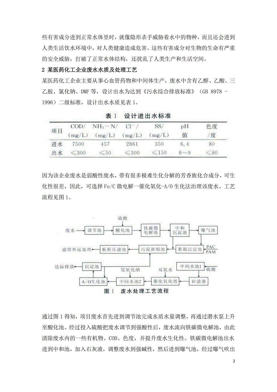 医药化工废水处理工艺探讨.doc_第2页