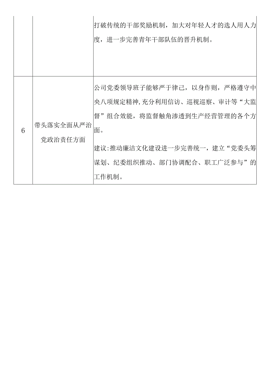 公司党委20232023年度六个带头民主生活会征求意见汇总表.docx_第3页