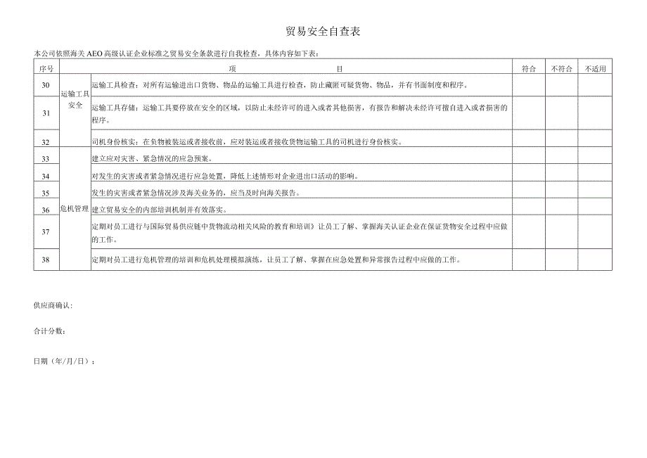 供应商贸易安全自查表海关AEO认证文件.docx_第3页