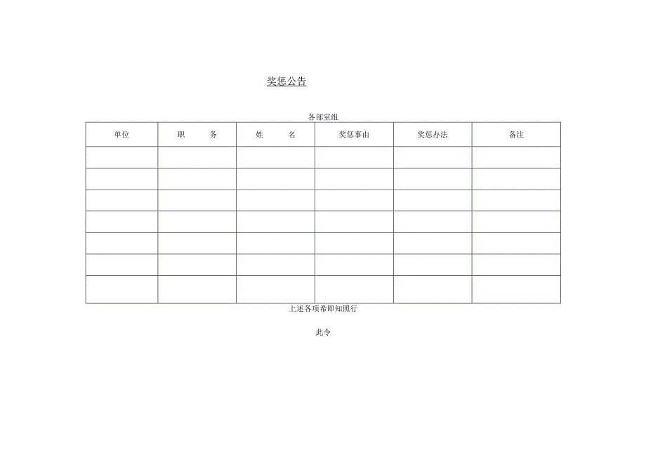 公司奖惩公告.docx_第1页