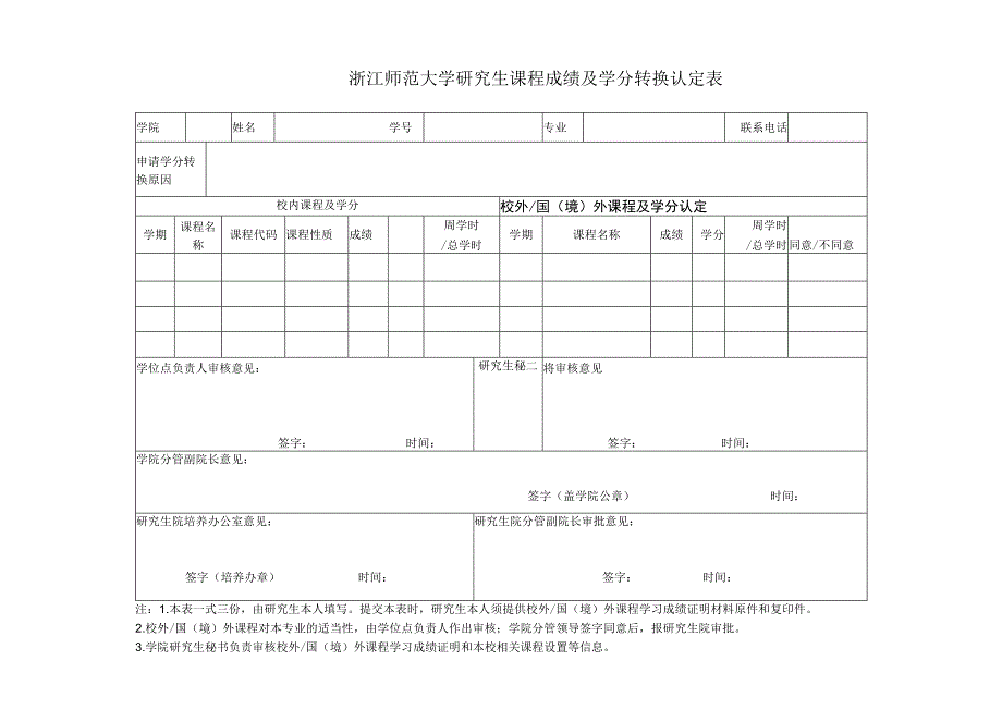 华东师范大学插班生成绩及学分转换认定表.docx_第1页