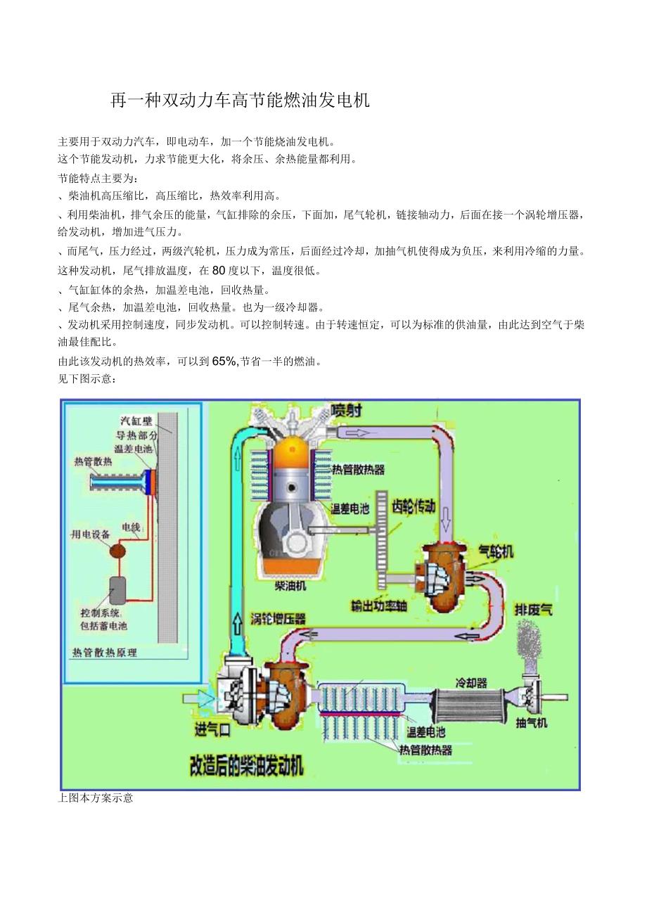 再一种双动力车高节能燃油发电机.docx_第1页