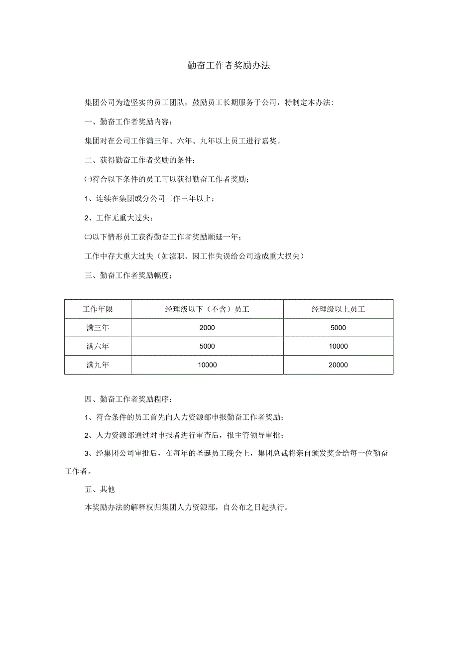 勤奋工作者奖励办法.docx_第1页