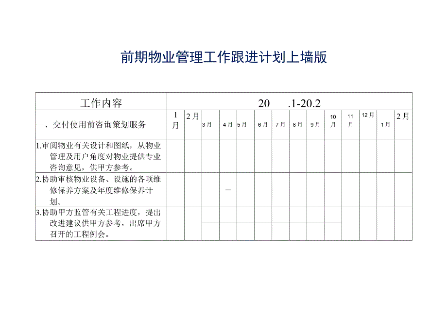 前期物业管理工作跟进计划上墙版参考借鉴范本.docx_第2页