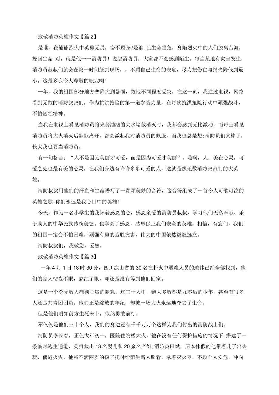 关于致敬消防英雄作文800字_致敬消防员作文10篇.docx_第2页