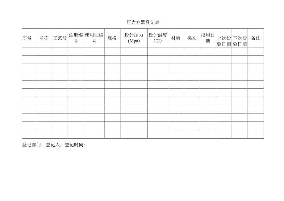 压力容器登记表.docx_第1页