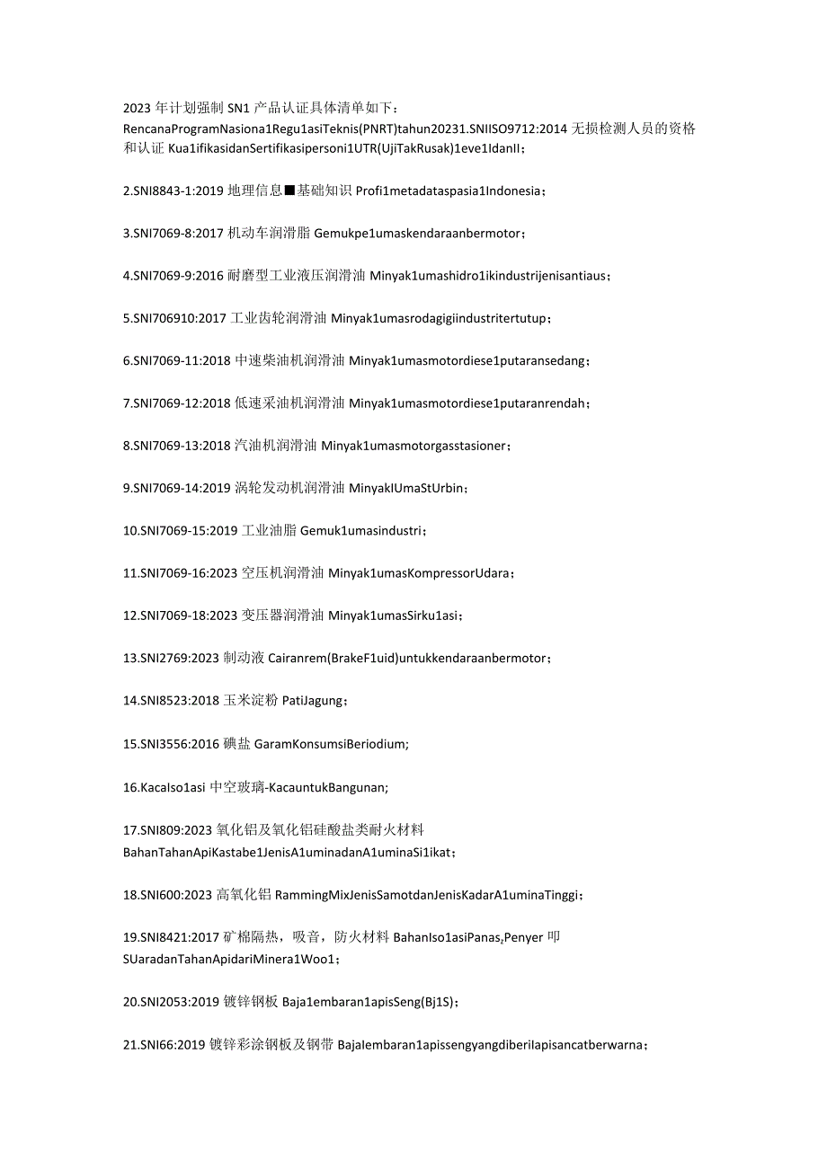 印尼发布2023年计划强制的SNI产品预警目录.docx_第2页